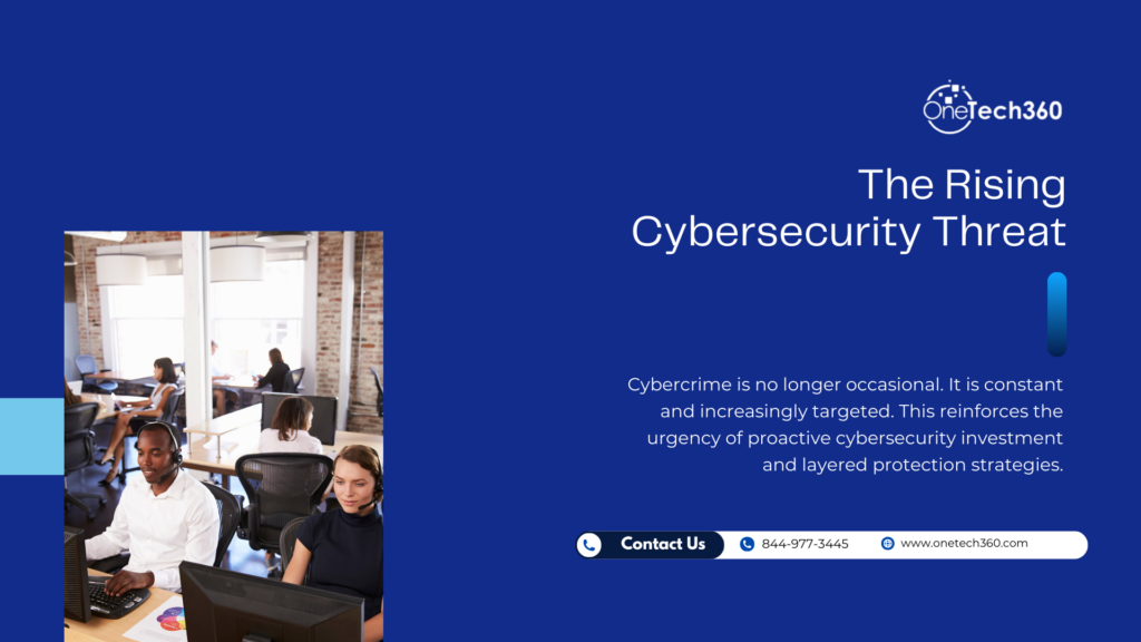 Cybersecurity shield protecting business data from ransomware and phishing attacks