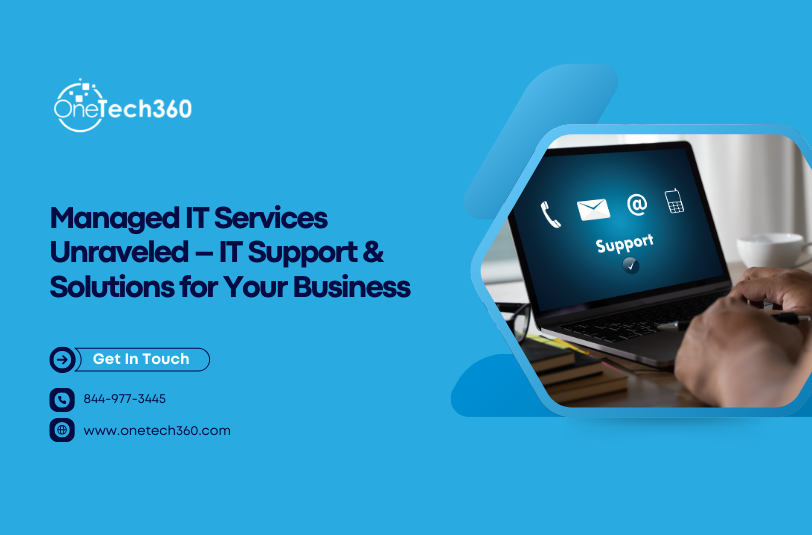 Featured image showing a technician managing IT services with cloud and security icons