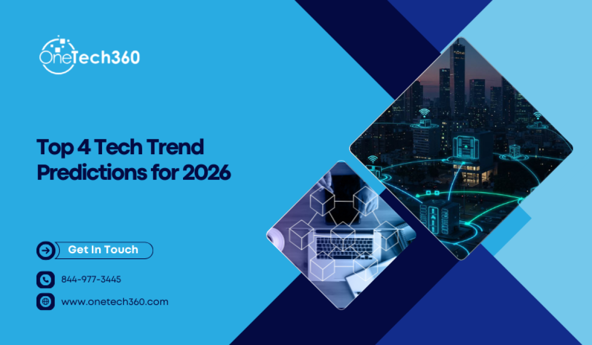 Icons of AI, cloud, cybersecurity, and remote work for 2026 trends